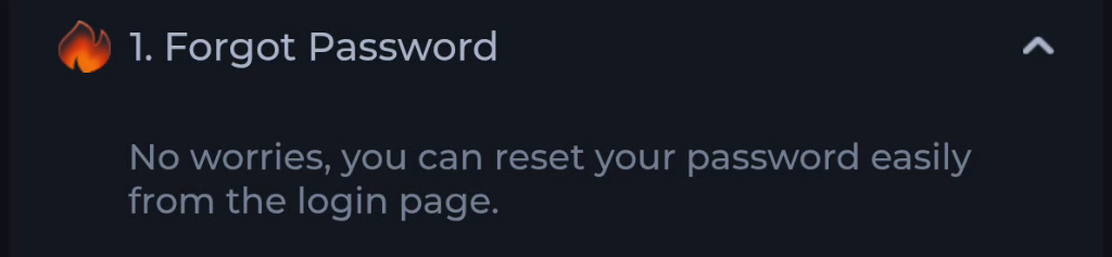 COME Forgot Password help directing readers to the login page