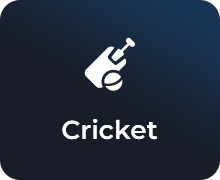 Cricket category tile with a white batter symbol